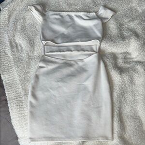 Windsor White Off-Shoulder Dress with cut outs